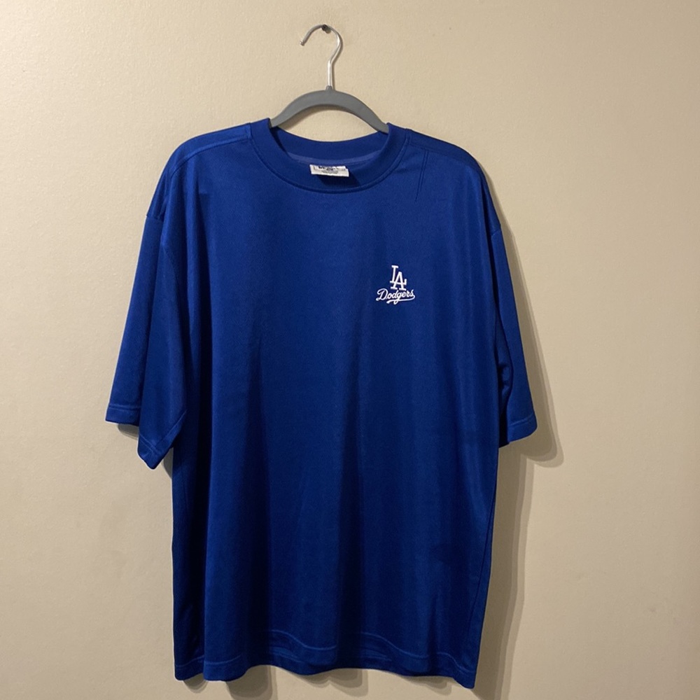 Unisex Lee Sport Embroidered Baseball LA Dodgers Short Sleeve Crew Neck Shirt XL